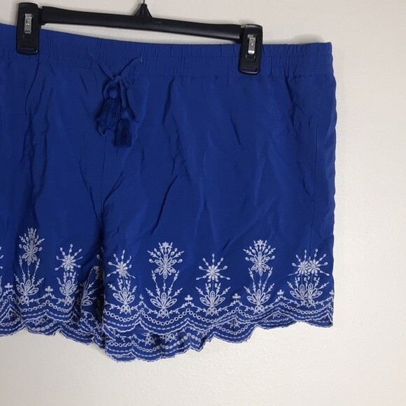 Loft ladies deep blue elastic waist casual shorts size XL flowy lightweight cute - Picture 2 of 10